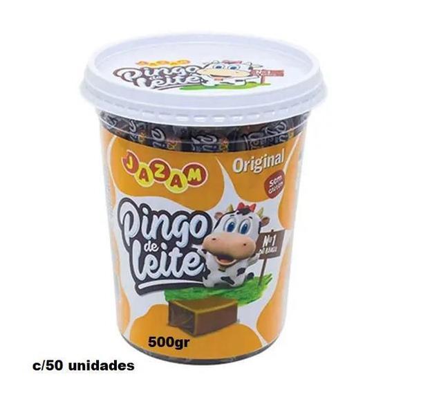 Kit 5 Potes Pingo De Leite Jam Original 500G - 50 Unidades - Jazam Imagem de Kit 5 Potes Pingo De Leite Jam Original 500G - 50 Unidades