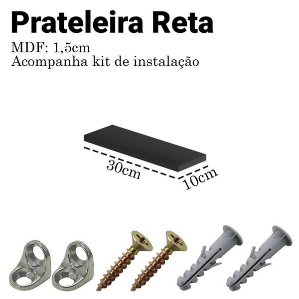 Imagem de Kit 5 Prateleiras Lisa Nicho Mdf Tamanho Branco