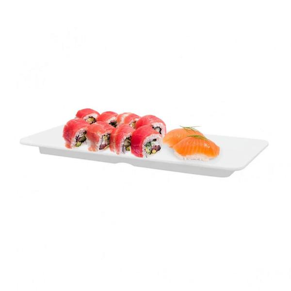 Kit 5 Pratos Reto 27 Cm em Melamina para Sushi e Petisco Bestfer Imagem de Kit 5 Pratos Reto 27 Cm em Melamina para Sushi e Petisco Bestfer