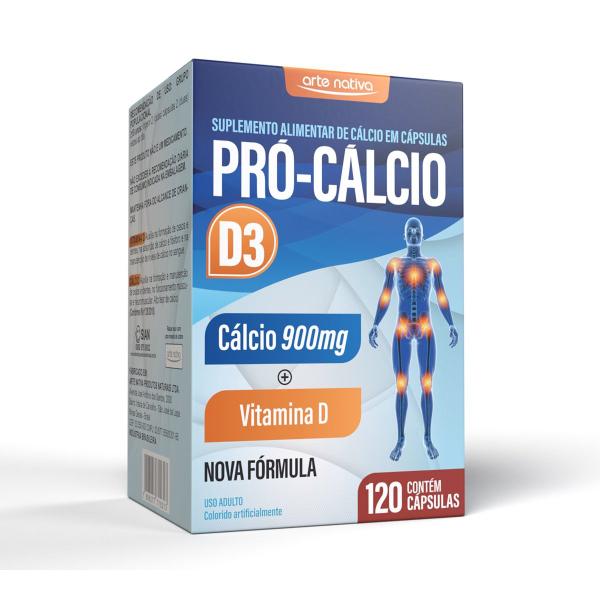 Imagem de Kit 5 Pro Calcio 900mg + Vitamina D3 - Arte Nativa 120 Capsulas cada