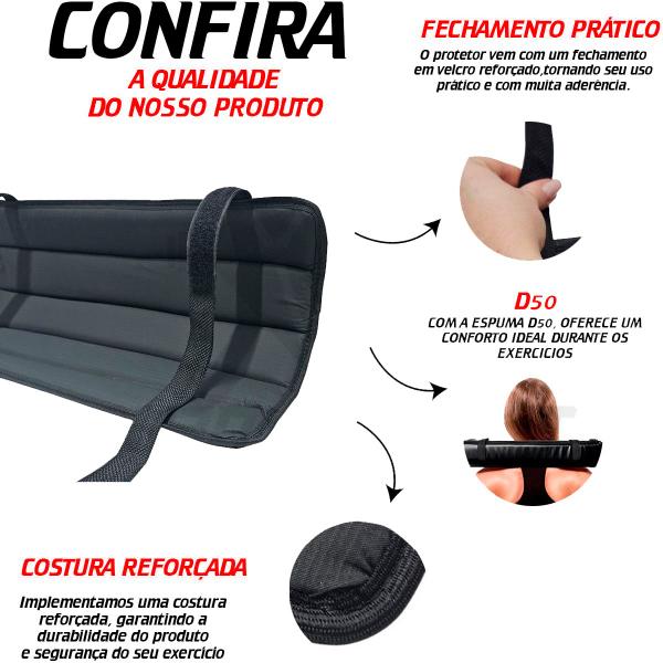 Imagem de Kit 5 Protetor de Barra Musculação Proteção Profissional Academia Exercicio Fitness Agachamento Espuma Confortável