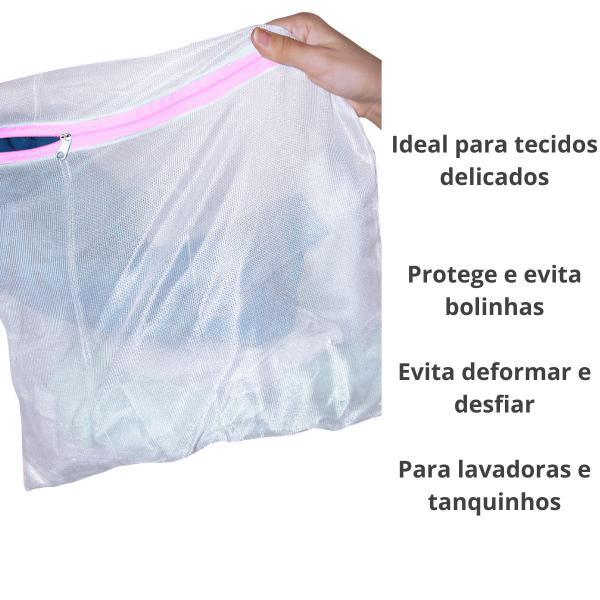 Imagem de Kit 5 Protetores Para Lavar Roupas Delicadas - Saquinho M