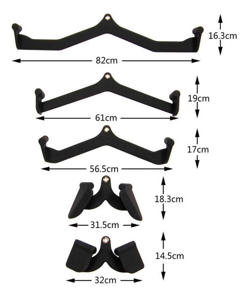 Imagem de Kit 5 Puxadores Anatômicos Musculação Revestidos Ahead