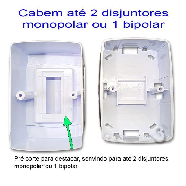 Imagem de Kit 5 Quadro de Distribuição Centrinho Caixa para Disjuntor Din Sobrepor