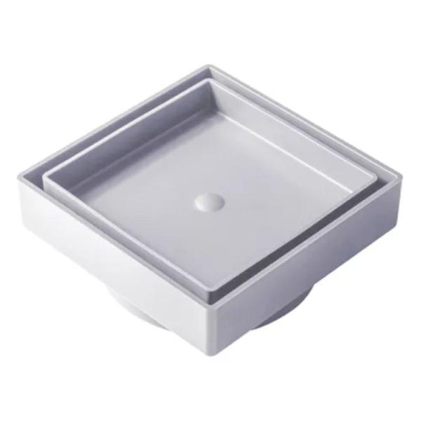 Imagem de Kit 5 Ralos Oculto Invisível Grelha Sifonado Porcelanato 15x15cm