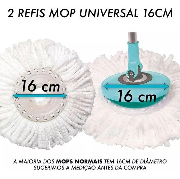 Imagem de Kit 5 Refil Microfibra Universal Mop Giratório 360 Limpeza