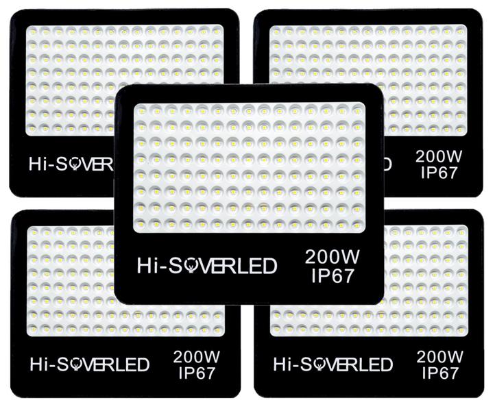 Imagem de Kit 5 Refletor Led 200w Holofote Bivolt Ip67 Branco Frio