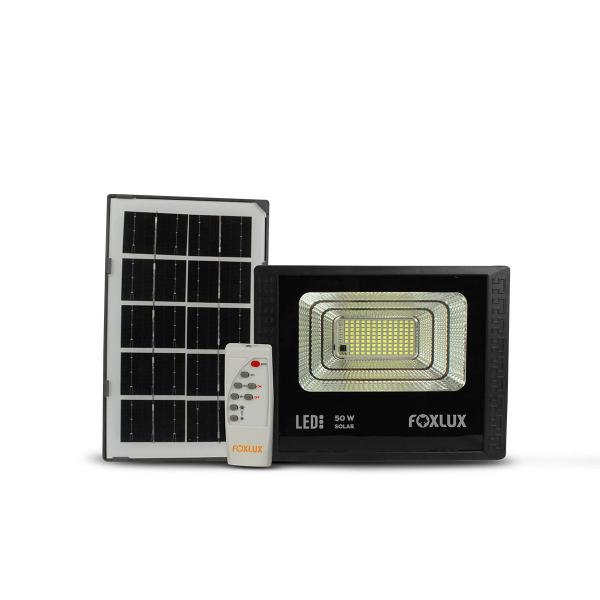 Imagem de Kit 5 Refletor LED 50W 6500K IP65 Placa Solar Foxlux