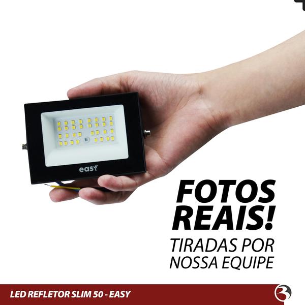 Imagem de Kit 5 Refletor Led 50w Branco Frio 6500k Slim50 Easy Avant