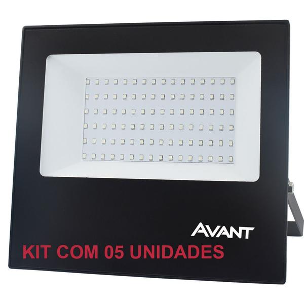 Imagem de Kit 5 Refletores AVANT LED Slim 30W 6500K Bivolt Branco Frio