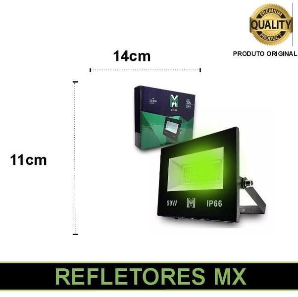 Imagem de Kit 5 Refletores Holofote Led 50W Verde - Verde