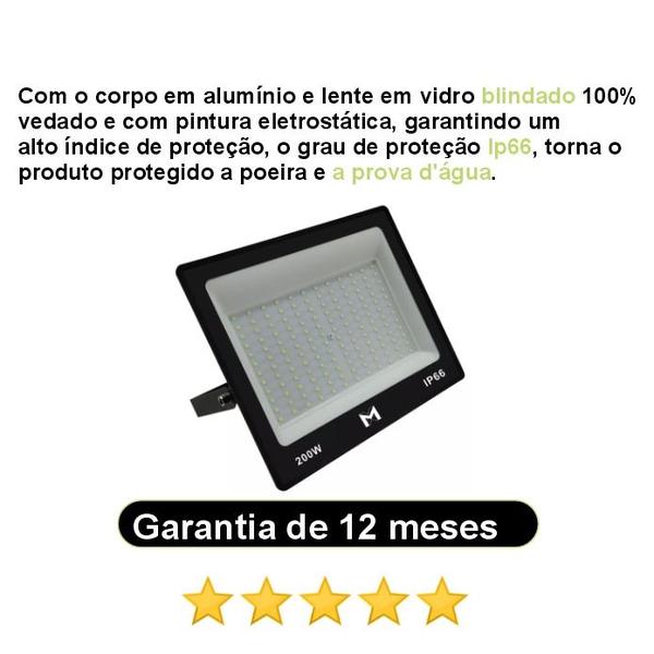 Imagem de Kit 5 refletores Led 200w Frio 6500k