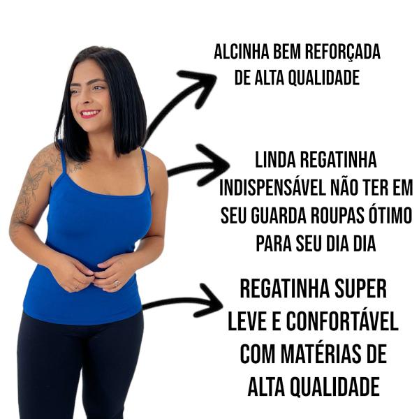 Imagem de Kit 5 Regata Regatinha Alcinha Camiseta Fitness Basica Lisa