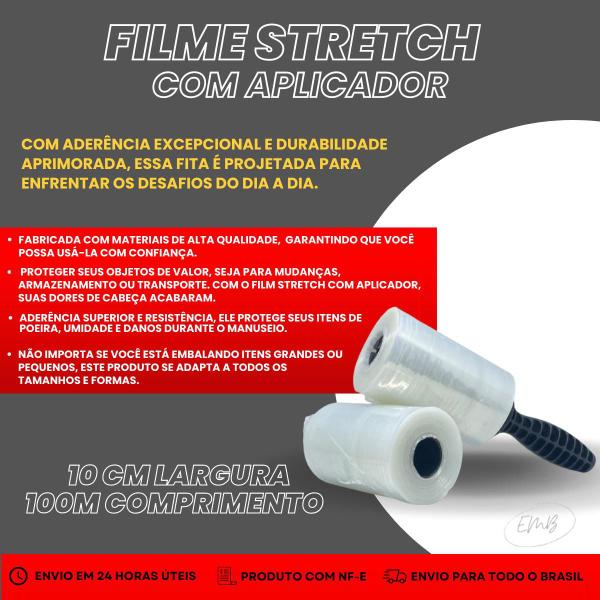 Imagem de Kit 5 Rolo Filme Stretch Protetor De Volante 100mm X 100mts