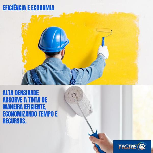 Imagem de Kit 5 Rolos Para Pintura Espuma de Poliéster 15cm C/ Suporte 1341 Tigre