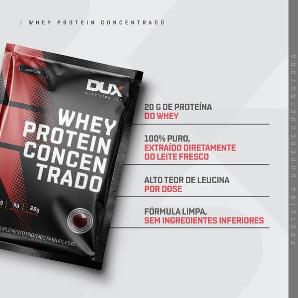 Kit 5 Sachês Whey Protein Concentrado Sabor Único Sem Sabor - Dux Nutrition Imagem de Kit 5 Sachês Whey Protein Concentrado Sabor Único Sem Sabor