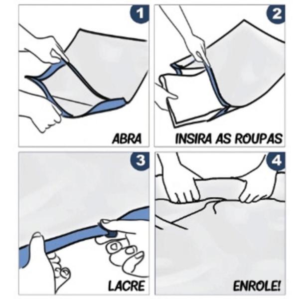 Imagem de Kit 5 Saco a Vácuo 50x70 Não Precisa de Bomba Organização Hermética