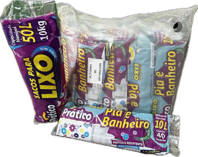 Imagem de Kit 5 saco de lixo em rolo 10 l p/ pia e banheiro perfumado