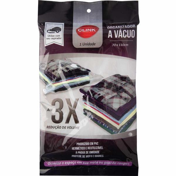 Imagem de Kit 5 Saco Vácuo Guardar Roupa Diminui Volume Protege 70X110