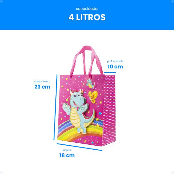 Imagem de Kit 5 Sacolas De Papel 18x23 Lembrancinha Embalagem Presente