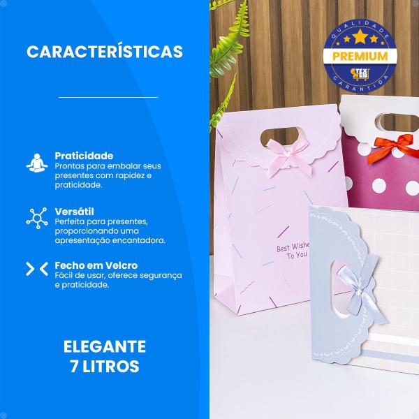 Imagem de Kit 5 Sacolas De Papel 31x24 Lembrancinha Embalagem Presente