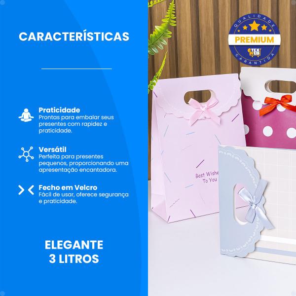 Imagem de Kit 5 Sacolas De Papel Lembrancinha Embalagem Presente 18x23