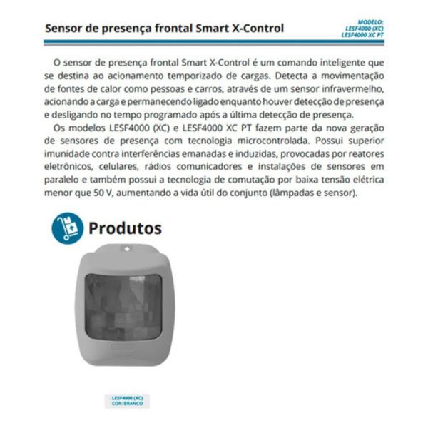 Imagem de Kit 5 Sensor De Presença Movimento Frontal Temporizador Smart X-Control Exatron