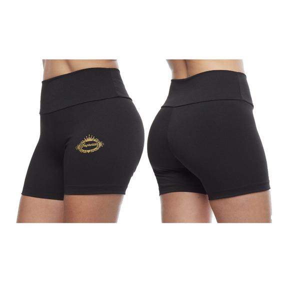 Imagem de Kit 5 shorts feminino curto meia coxa cos alto basica lisa uniforme praia academia adulto