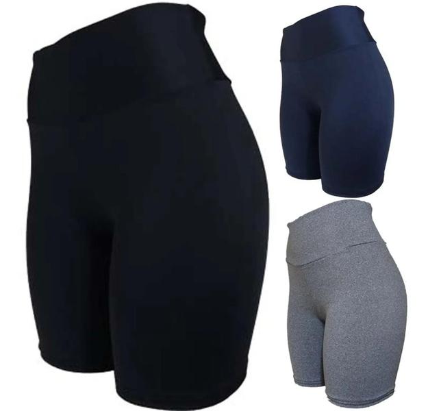 Imagem de Kit 5 Shorts Legging Longo Feminino Cintura Alta Suplex Academia Corrida Atacado