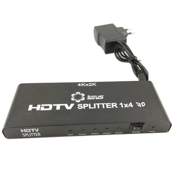 Imagem de Kit 5 Splitter Conversor Divisor Hdmi 1X4 Hd 4K 3D Lt-668