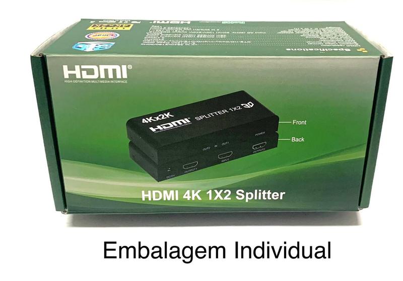 Imagem de Kit 5 Splitter Hdmi 1x2 4k, 1 Entrada E 2 Saídas Nfe Atacado 