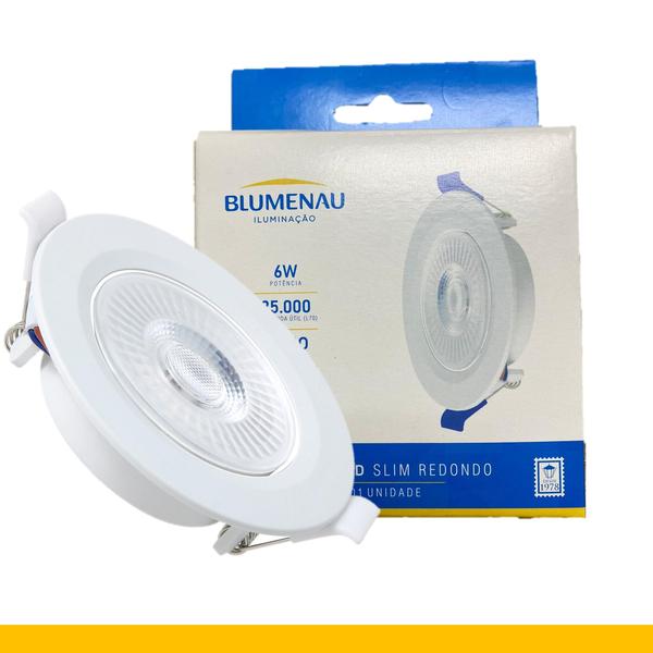 Imagem de Kit 5 Spot Led Redondo Embutir 6w Branco Quente 3000K Amarelo