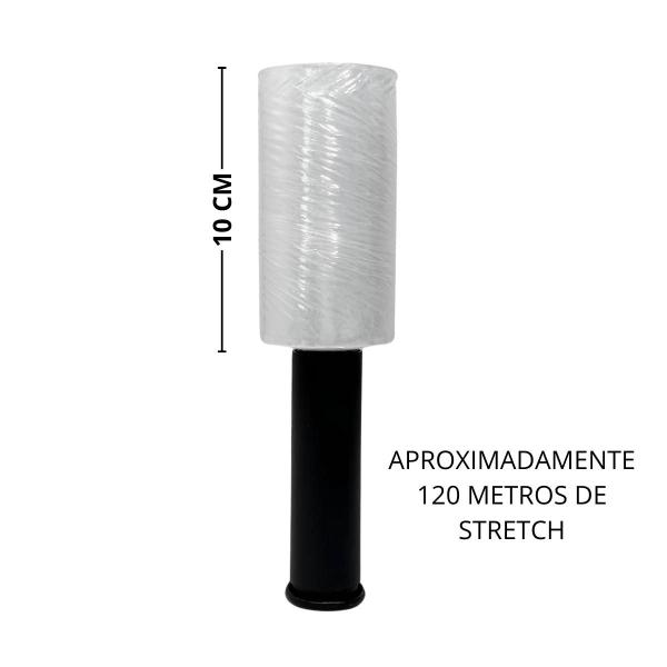 Imagem de Kit 5 Stretch Filme Plastico 10cm x 120m com Aplicador