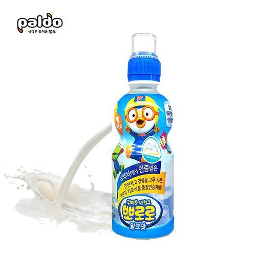 Imagem de kit 5 SUCO PORORO BEBIDA DE FRUTAS COREANA SABOR LEITE 226ML