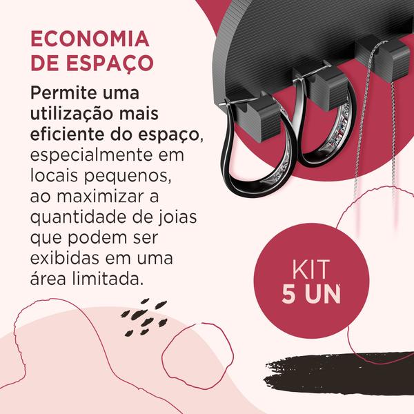 Imagem de Kit 5 Suporte Organizador Bijuteria Joias Colar Anel