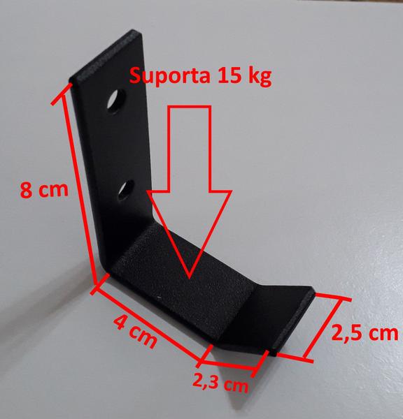 Imagem de Kit 5 Suportes Parede Gancho Multiuso Aço - Ferro