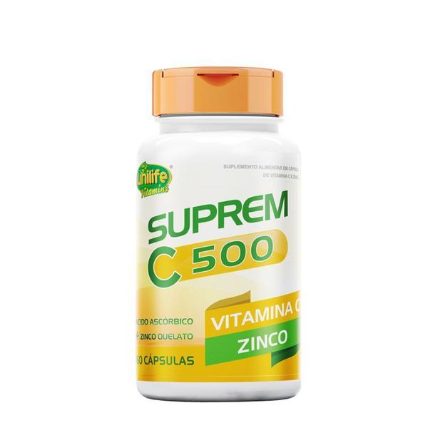 Imagem de Kit 5 Suprem C 500 Vitamina C 500mg + Zinco 7mg Unilife 60 cápsulas