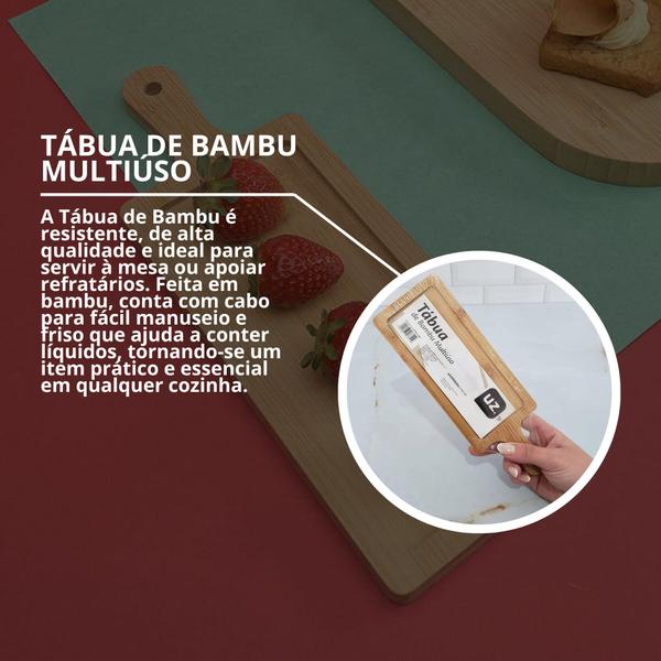 Imagem de Kit 5 Tábua De Corte Bambu Multiuso Pequena P/ Bar Restaurante Design Elegante Versátil