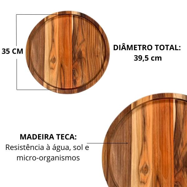 Imagem de Kit 5 Tábuas Suportes De Madeira 35Cm Para Cortar E Servir Pizzas