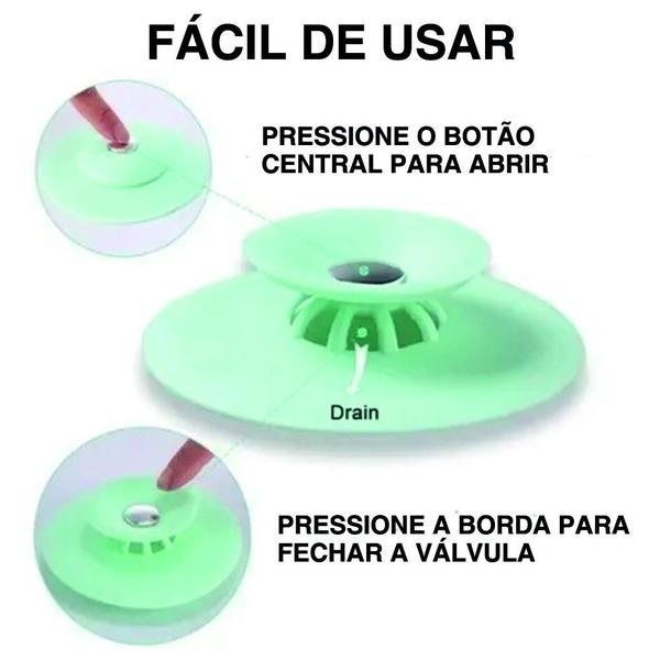 Imagem de Kit 5 - tampa de silicone para pias e ralos flex drain globalmix - gh057