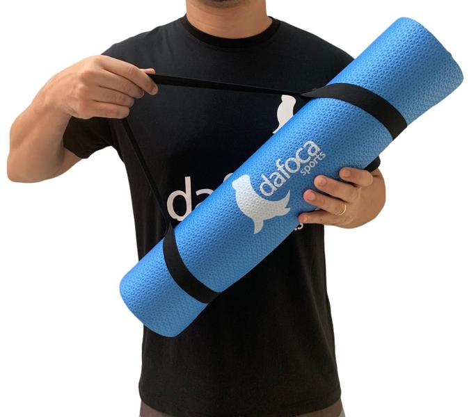 Imagem de Kit 5 Tapetes Yoga Mat Exercícios Em EVA 50x180cm 5mm DF1032 Azul Dafoca Sports