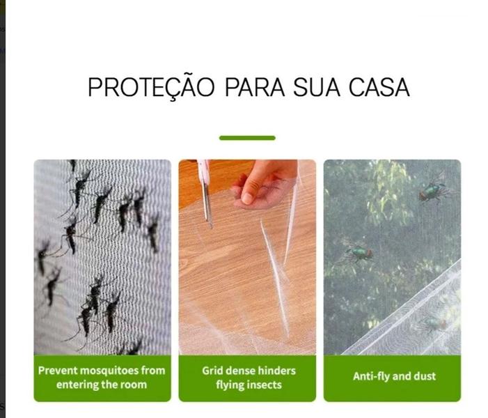 Imagem de KIt 5 Tela Mosquiteiro P/ Janela Ou Porta Com Auto Colante 130x150cm