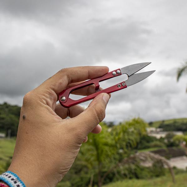 Imagem de Kit 5 tesouras de metal colorida para podar cozinha ou costura arremate