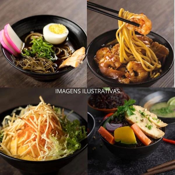 Kit 5 Tigelas 300 Ml + 5 Colheres em Melamina Premium Preta Linha Kanpai para Restaurante Japones Bestfer Imagem de Kit 5 Tigelas 300 Ml + 5 Colheres em Melamina Premium Preta Linha Kanpai para Restaurante Japones Bestfer