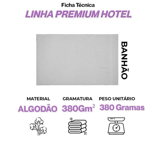 Imagem de Kit 5 toalhas banho hotel premium pousada salão 380g oferta