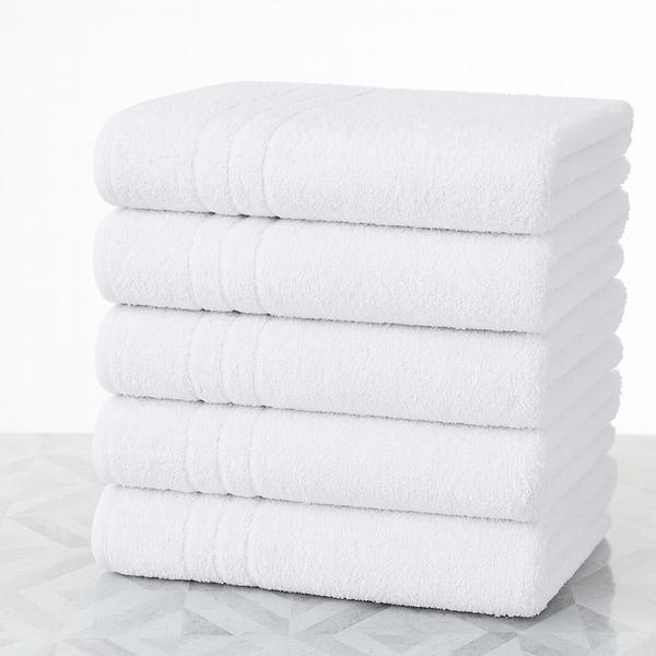Kit 5 Toalhas de Banho Brancas Hotel 100 Algodão 400g Felpuda Macia - Toalhas Groh