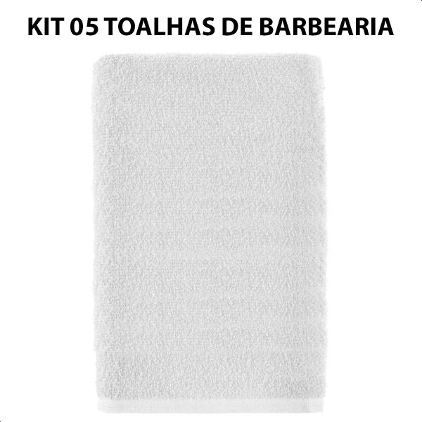 Imagem de Kit 5 Toalhas de Rosto Branca para Salão e Barbearia Básica 100% Algodão