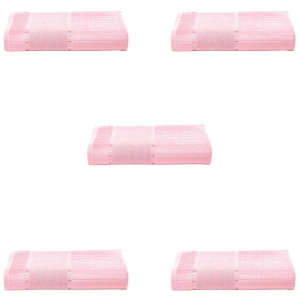 Imagem de Kit 5 Toalhas Velour Bella Pra Bordar Lavabo cor Rosa