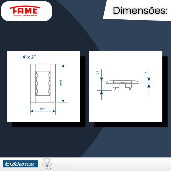 Imagem de Kit 5 Tomadas Padrão 10A + 1 Interruptor com tomada 20A - Fame