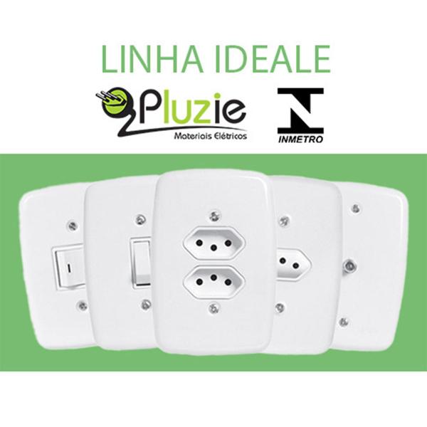 Imagem de Kit 5 Tomadas Simples 20A Ideale Pluzie 4x2 branca 250V